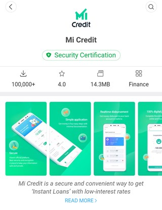 Xiaomi to launch "Mi Credit" as its personal loan platform in India.