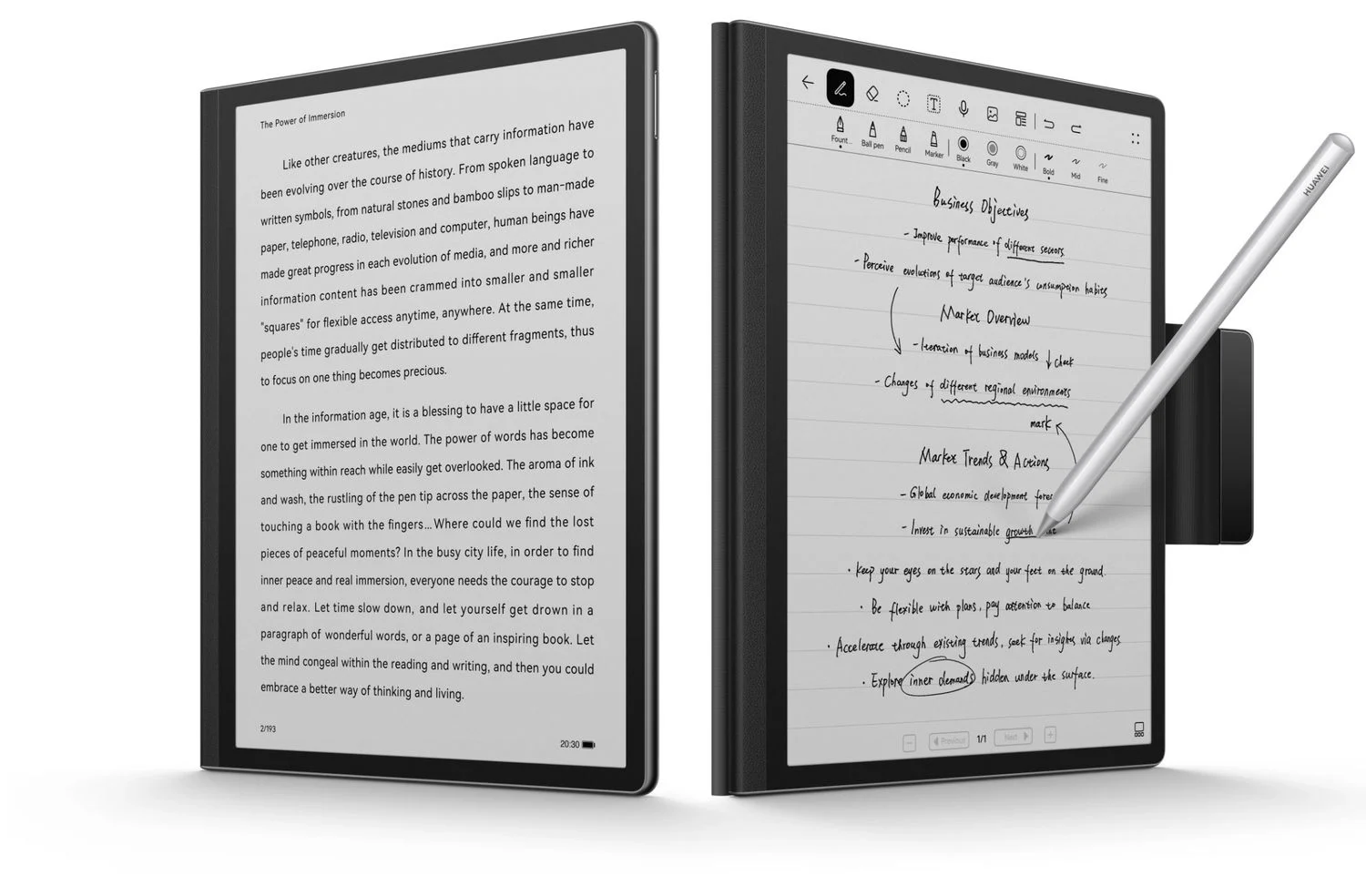 Huawei launched MatePad Paper having 10.3 inch E-Ink display with Stylus support.